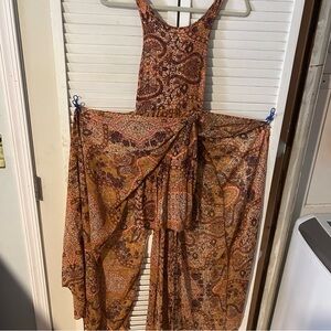 Yellow abstract design summer dress